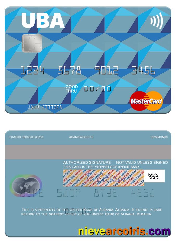 Albania United Bank of Albania mastercard